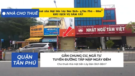 Cho thuê nhà mặt tiền Lũy Bán Bích 88m² - KHU DỊCH VỤ SẦM UẤT