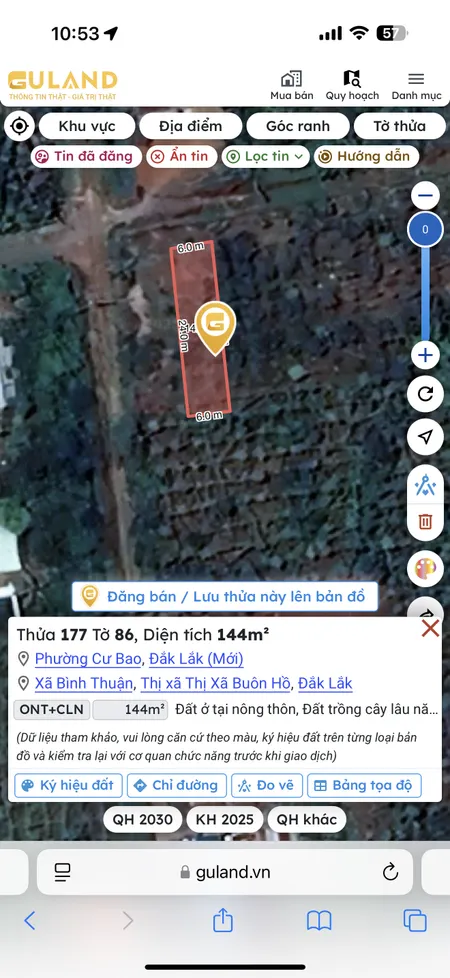 Bán đất 144m² giá 259 triệu Phường Cư Bao