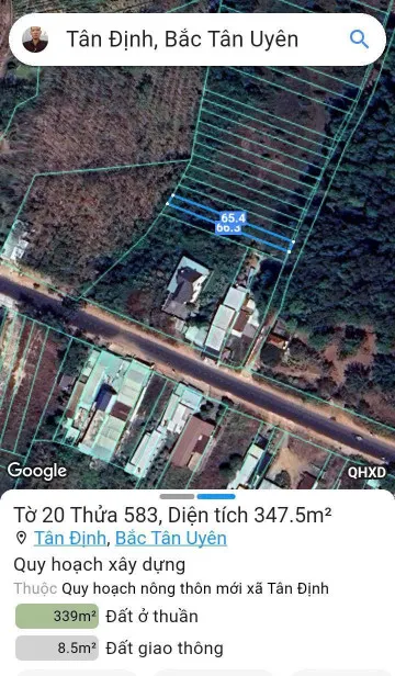Bán đất 347.5m² giá 1 tỷ Xã Bắc Tân Uyên