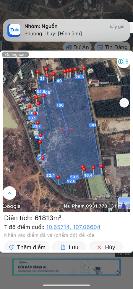 Bán Dự Án KDC - 70000m² ngang 340m giá 210 tỷ Xã Phước Thái