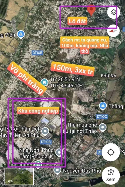 Đất phú đa 150m giá 380 triệu