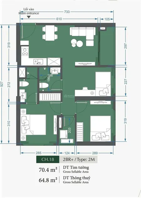 Bán căn hộ 2n2+ tại lumiere evergreen, 7,55 tỷ, 75,6 m2, vinhomes smartcity, nam từ liêm, hà nội