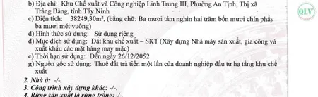 Bán nhà xưởng khu chế xuất linh trung 3, trảng bàng, tây ninh 22.000m²