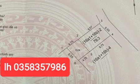 Bán đất 79.3m² ngang 5.55m giá 2.13 tỷ Xã Kim Anh