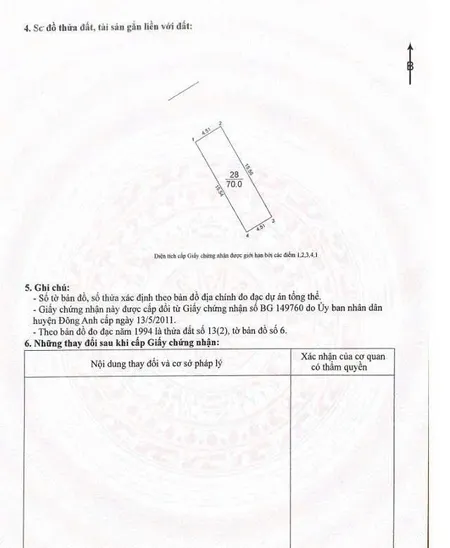 Bán đất 70m² ngang 4.51m Xã Đông Anh