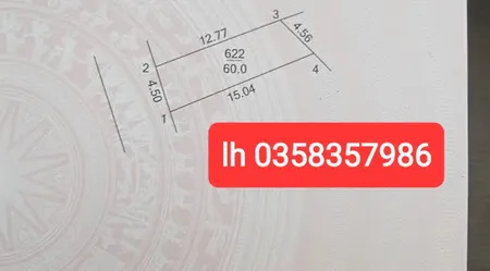 Bán đất 60.0m² ngang 4.56m giá 2.6 tỷ Xã Kim Anh