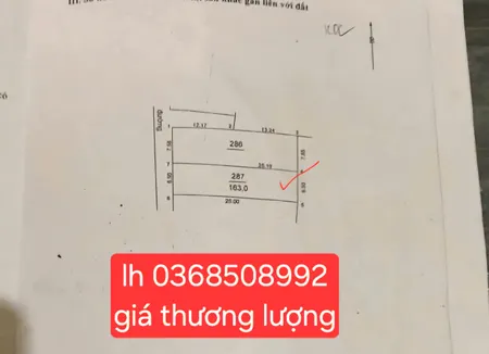 Bán đất 163m² ngang 6,5m giá 2.6 tỷ Xã Nội Bài