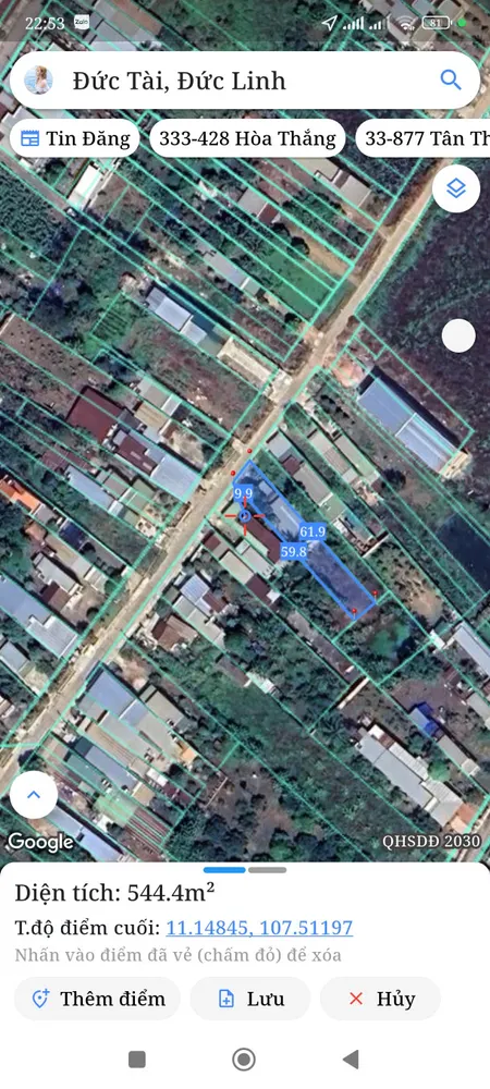 Bán đất 559m² ngang 9m giá 1.65 tỷ Xã Hoài Đức