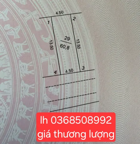 Bán đất 60,8m² ngang 4.5m giá 3.6 tỷ Xã Sóc Sơn