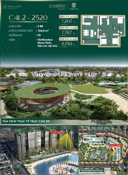 3 ngủ view biển hồ tạo sóng giá rẻ nhất thị trường