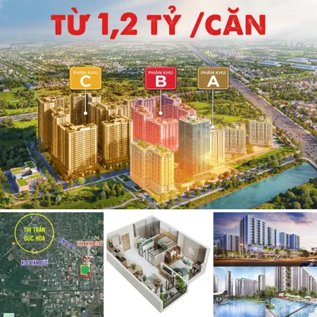 Mở bán căn hộ đầu tiên tl 10 đức hòa long an giá từ 1,1 tỷ/căn