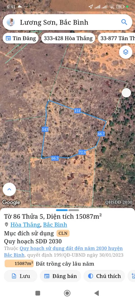 Bán đất 15087m² Xã Hòa Thắng