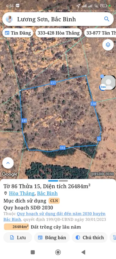 Bán đất 26483m² Xã Hòa Thắng