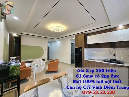 Căn hộ CT7 vinh điềm trung Nha Trang. có riêng sở hưu lâu dài. 2pn 2 wc. giá chỉ 2 ty 350 chính chủ O79-535353O