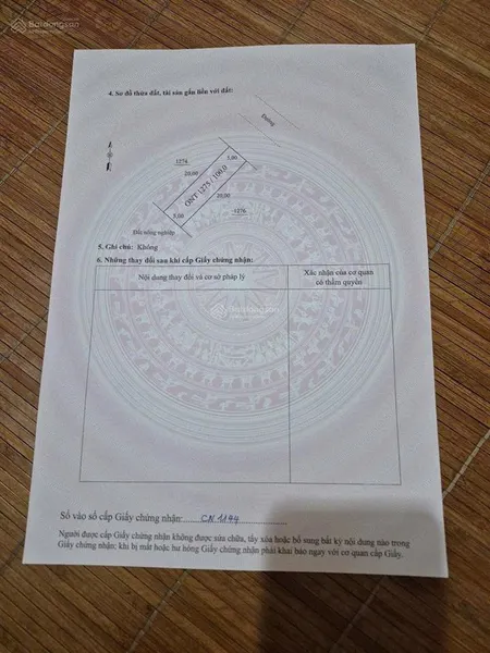 Chủ gửi lô đất giãn dân tại thôn ngọc cực xã thúc kháng huyện bình giang hải dương diện tích 100m2