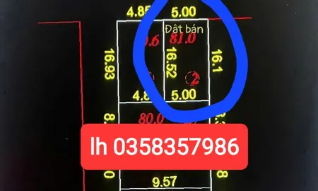 Bán đất 81.0m² ngang 5.0m giá 1.86 tỷ Xã Sóc Sơn