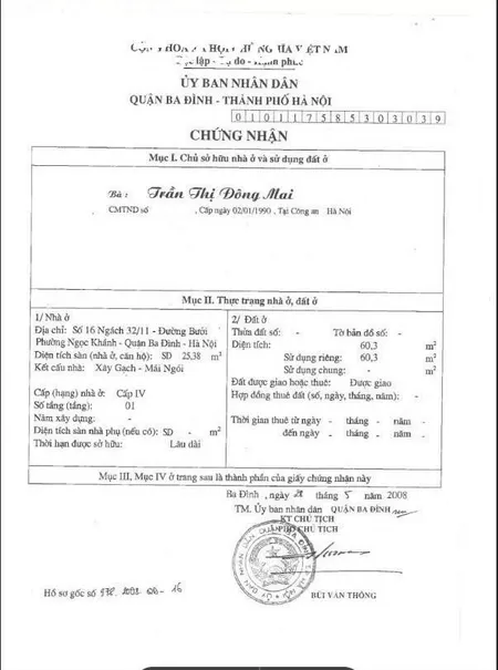 Chính chủ cần bán nhà số 16. Ngách 32 đường Bưởi. Trước cổng công viên Thủ Lệ.