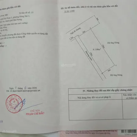 Spccbán lô đất hạ đoạn 3 đông hải 2 hải an hải phòng . diện tích 108m (6x18) .hướng tây bắc