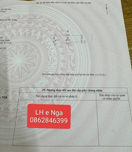 Bán đất 62,8m² ngang 3,84m giá 8.16 tỷ Xã Phúc Thịnh