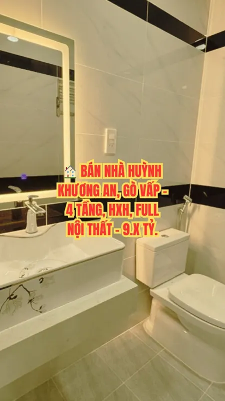 🏠 BÁN NHÀ HUỲNH KHƯƠNG AN, GÒ VẤP - 4 TẦNG, HXH, FULL NỘI THẤT - 9.X TỶ.