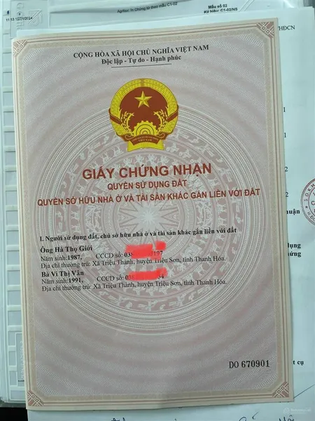 Chính chủ cần bán lô đất với dt 120m2 với 2 mặt tiền trước, sau đường rộng 11.5m