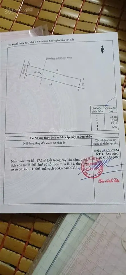 Đất thổ cư sổ riêng diện tích 280m2 thổ cư 150m2 . nằm ngay tỉnh lộ 763 . mặt tiền đường nhựa