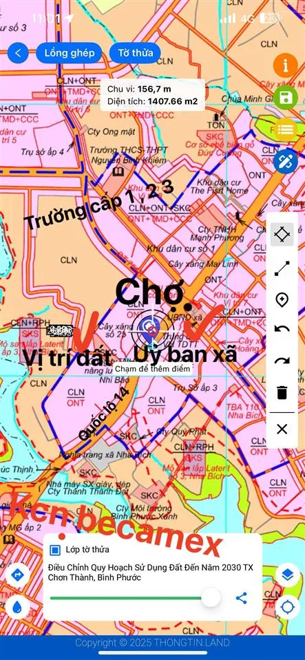 Chủ cần bán gấp lô góc chơn thành 2 mặt tiền đường sát quốc lộ 14 , gần kcn becamex 1350m2 giá 680