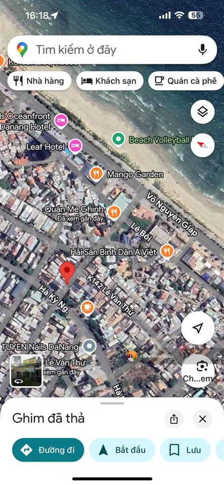 Bán nhanh 141m đất mặt tiền đường lê văn thứ ngang 6,9m gần chợ gần trục thông biển mỹ khê