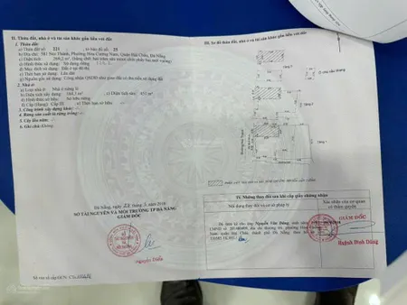 Bán đất + tặng nhà trung tâm đà nẵng mặt tiền đường núi thành diện tích 269,2 m²