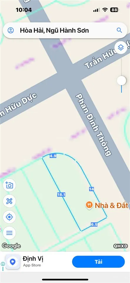 Bán thửa đất 2 mặt tiền đường 15,5m trần hữu dực & phan đình thông