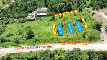 Lộc nam bảo lâm 150m2 sẵn 80m2 thổ cư có 3 lô liền kề mặt tiền nhựa cách ql 55 1.2km chỉ 4xx tr