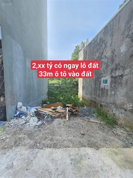 Hiếm giá 2 tỷ350 có ngay lô đất 33m2 đường ô tô thông. mt, hậu 3,95m