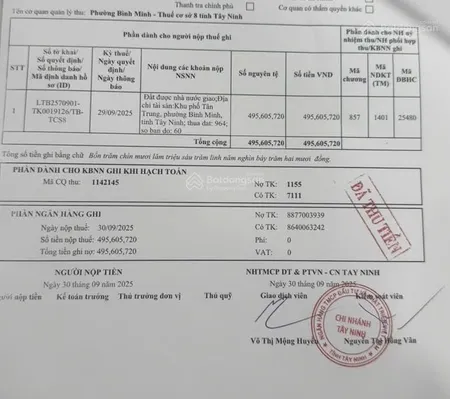 Bán 1204m đất ở đô thị hẻm 115 đường lộ 12a khu phố tân trung, phường bình minh, tây ninh