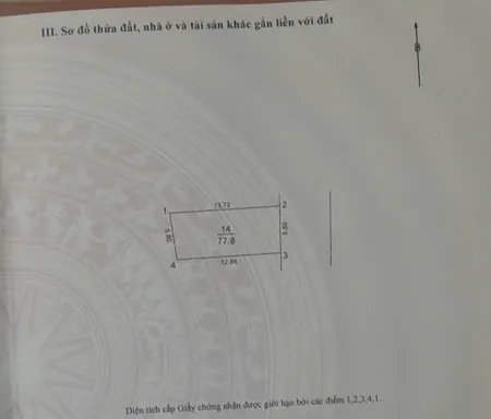 Bán đất 77.8m² ngang 5.80m Xã Phúc Thịnh