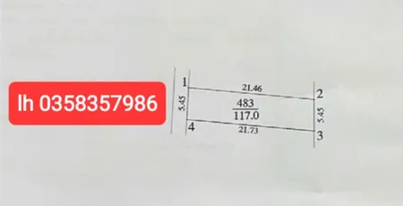 Bán đất 117m² ngang 5.44m giá 3.7 tỷ Xã Sóc Sơn