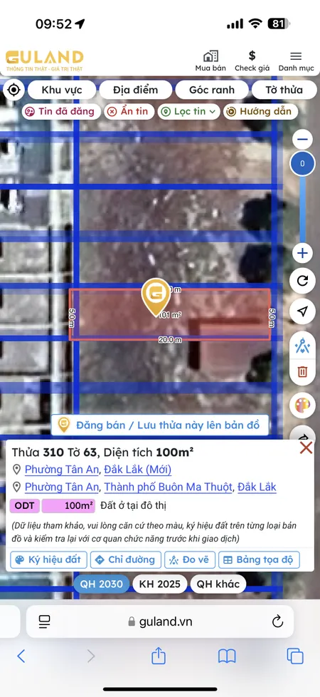 Bán đất 100m² giá 3.22 tỷ Phường Tân An