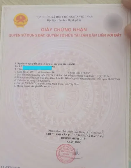 Bán đất 10234.6m² ngang 5m giá 7.6 tỷ Xã Dương Minh Châu