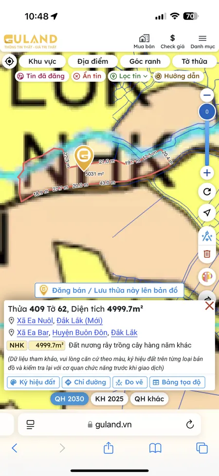 Bán đất 5000m² giá 2 tỷ Xã Ea Nuôl