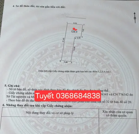 Bán đất 128m² ngang 8m giá 6.1 tỷ Xã Thư Lâm