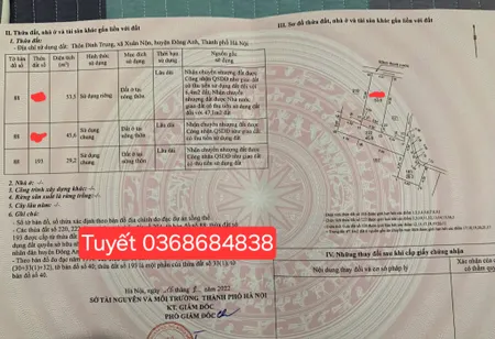 Bán đất 53.5m² ngang 4.5m giá 3.53 tỷ Xã Thư Lâm