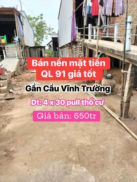 Chủ cần bán nền xã đa Phước an phú an giang 650 triệu thương lượng 630 triệu bao phí sang tên Zalo 03655822811