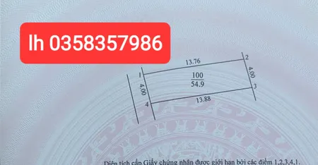 Bán đất 55m² ngang 4m Xã Phúc Thịnh