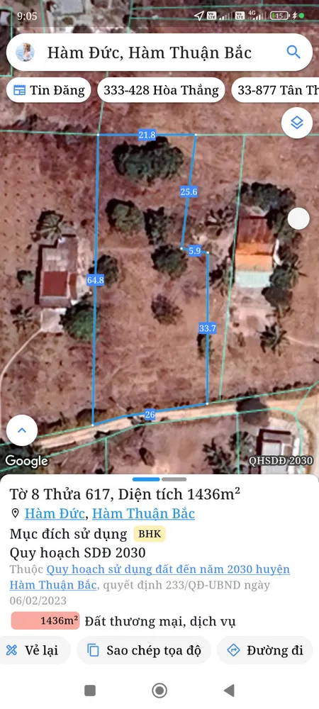 Bán đất 1435m² giá 750 triệu Xã Hàm Thuận