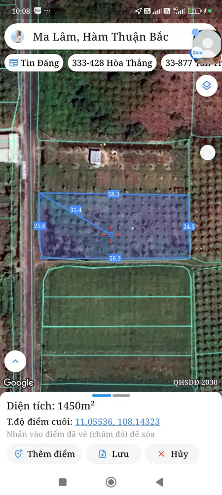 Bán đất 1446m² ngang 24m giá 950 triệu Xã Hàm Thuận