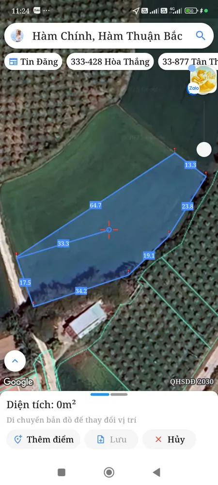 Bán đất 1000m² ngang 12,7m giá 380 triệu Xã Hàm Liêm