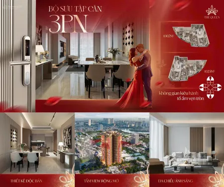 The queen 360 giải phóng full nội thất giá 93tr/m2, ck 9.5%, ls 0% và ân hạn 18 tháng