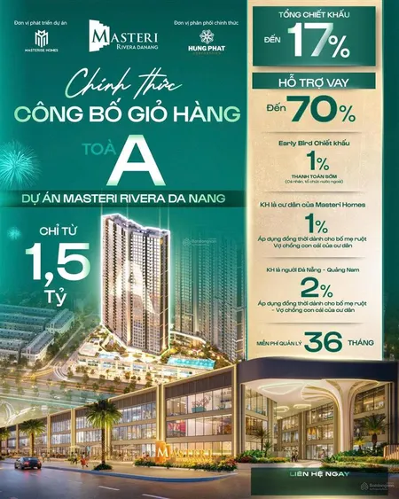 Masteri đà nẵng độc quyền căn 3pn, tầng rất cao, giá cực tốt, view sông hàn, cực đẹp