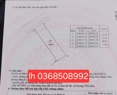 Bán đất 100m² ngang 5m giá 3.6 tỷ Xã Nội Bài