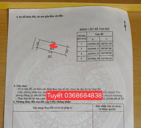 Bán đất 85m² ngang 5m giá 6.05 tỷ Xã Phúc Thịnh