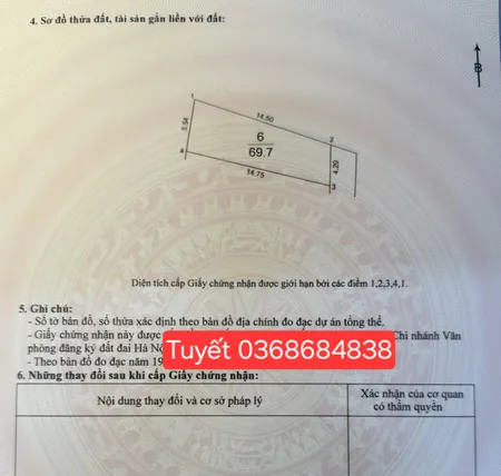 Bán đất 69.7m² ngang 4.3m giá 4.45 tỷ Xã Phúc Thịnh